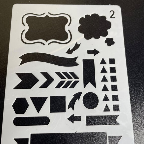Reusable Art Planner Stencil Speech Bubbles Arrows Banners Flags Checklist mq Mi - Picture 2 of 3